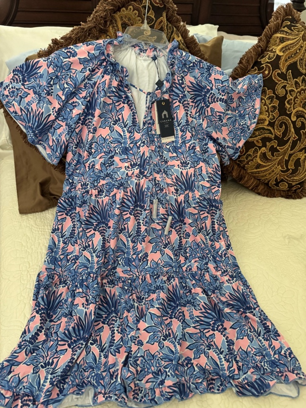 Palm Beach Short Sleeve Tiered Dress - Picture 4 of 9